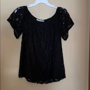 Black lace women’s dress shirt